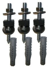 Befestigungsset f�r Pumpenkonsole/Regentonne S�ule  ( 3 Schrauben, 6 U-Scheibe 6 Mutter 3 D�bel)