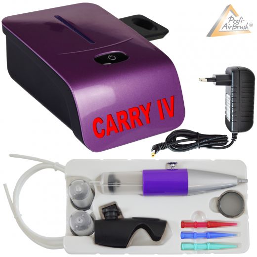 Profi-AirBrush Set Carry IV-TC violett mit TORTEN-DECO-Airbrush Set