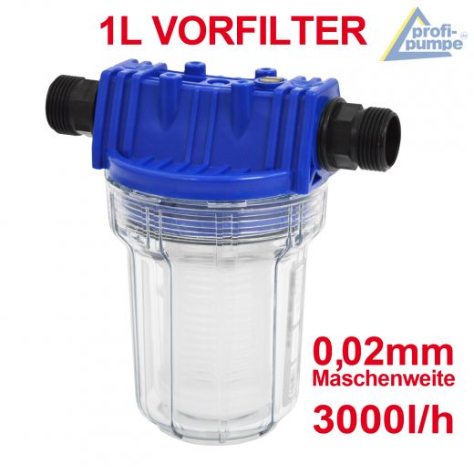 Kartuschenfilter 1 Liter, Wasser Vorfilter, Schmutzfilter, Sandfilter, Vorsatzfilter