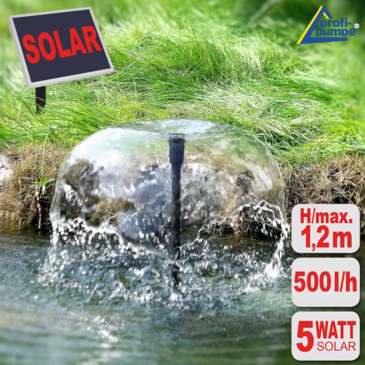Teichpumpen-Set Solar Oasis 500-1.Solar Teich Pumpe Springbrunnen, Wasserspiel, Brunnen, Gartenbrunnen, Zierbrunnen, Solarbrunnen, Solarspringbrunnen, Solarwasserspiel