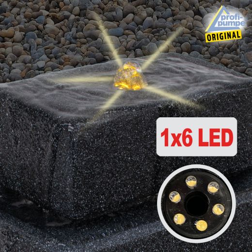 Solar – Gartenbrunnen BASALT-KASKADE mit LED-Licht