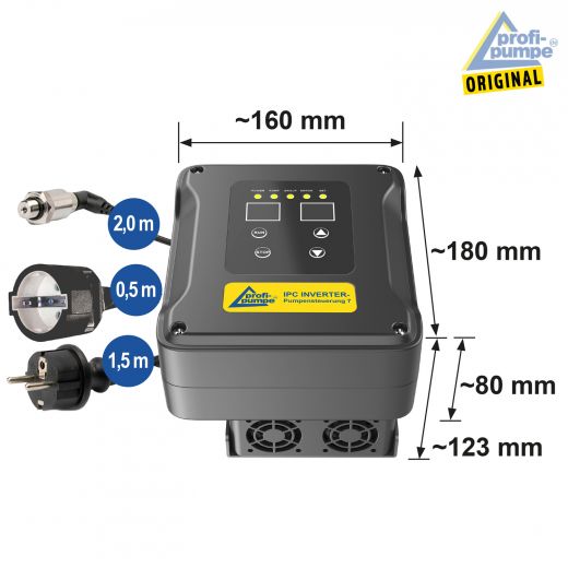 IPC INVERTER-Pumpensteuerung 7 - 1,5KW 1*230V/1*230V- Abmessungen