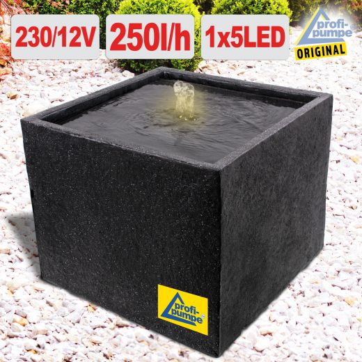230V - Gartenbrunnen BASALT-MODERNA-2 mit LED-Licht