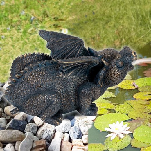 Solar Gartenbrunnen ZAUBER-DRACHE mit Li-Ion-Akku