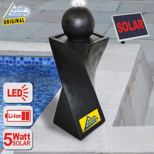 Solar Gartenbrunnen Granit-Black-3