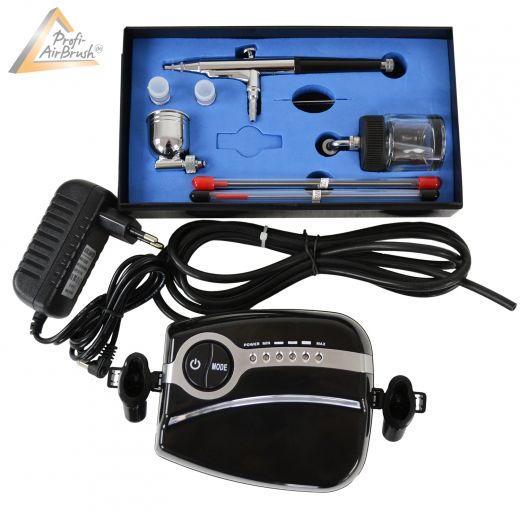 Profi AirBrush Set Carry II - Airbrush für Anfänger, Airbrush für Einsteiger! Airbrush Set, Airbrush Kompressor Carry 2 und Airbrush-Pistole