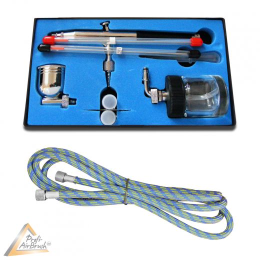 AIRBRUSH KOMPRESSOR KOMPLETT-SET SPRITZPISTOLE PISTOLE Gravity Double Action Gun 134s