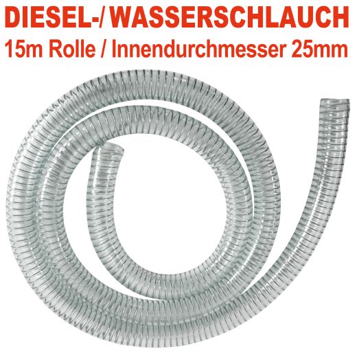 PVC Diesel-Spiral-Schlauch 1, Länge 15m