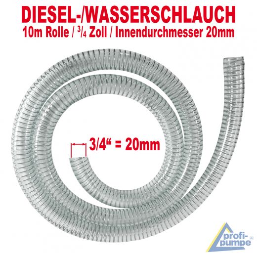 Diesel-Spiralschlauch 3/4, Länge 10m