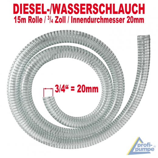Diesel-Spiralschlauch 3/4, Länge 15m