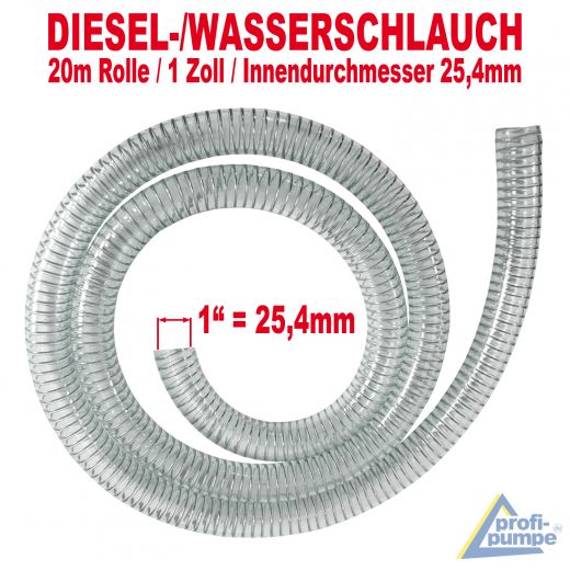 PVC Diesel-Spiral-Schlauch 1, Länge 20m