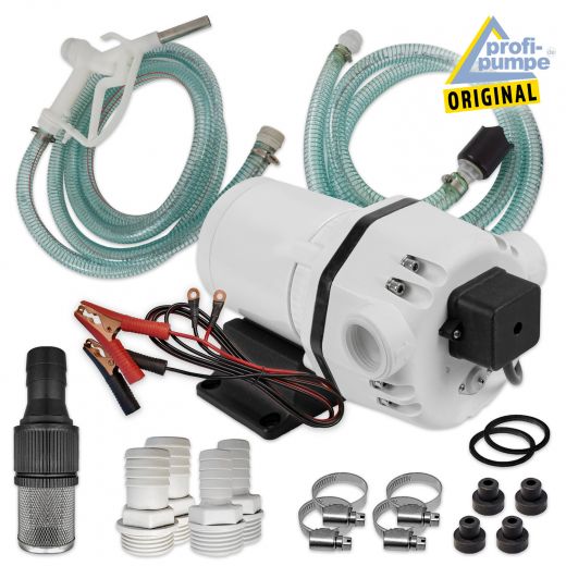 Set AdBlue® 12V-Pumpen-Set, selbstansaugend, mit Saug- und Druckschlauch, Adblue-Zapf-Pistole und Zubehör