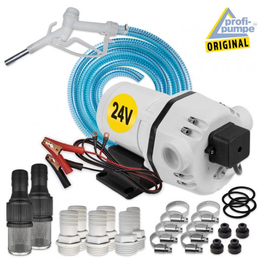 Set AdBlue® 24V-Pumpen-Set, selbstansaugend, mit Saug- und Druckschlauch, Adblue-Zapf-Pistole und Zubehör