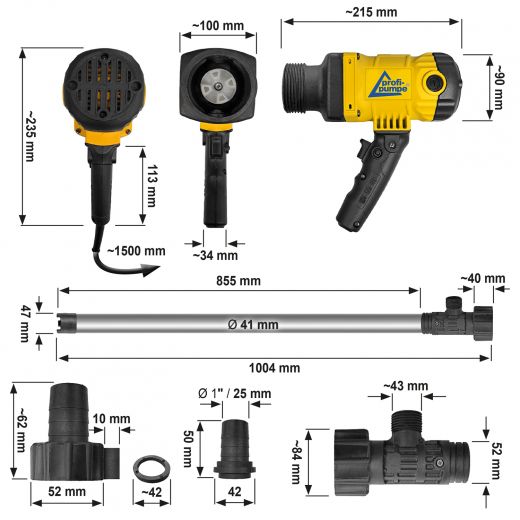 Fasspumpe, Fass-Pumpe, Pumpe mit Rohr, Pumpe zum Umfüllen, Diesel Pumpe, Diesel Fasspumpe