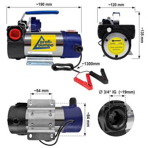 Diesel Star 160-4.2 - Automatic 12V-Pumpe Abmessungen