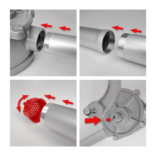 Manuelle Hand-Kurbelpumpe S70, Fass-Pumpe für Diesel/Öl, Diesel-Fasspumpe, Manuelle Fasspumpe, Manuelle Fass-Pumpe für Diesel, Manuelle pumpe zum Umfüllen