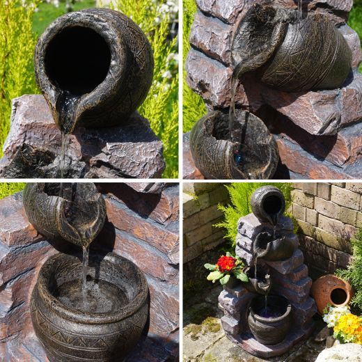 GARTENBRUNNEN ZIERBRUNNEN VOGELBAD WASSERFALL GARTENLEUCHTE TEICHPUMPE - SPRINGBRUNNEN WASSERSPIEL