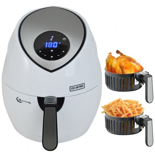 HEISSLUFT-FRITEUSE FRITEUSE für LECKER GESUNDES ESSEN fast OHNE FETT HESSLUFTOFEN HEISSLUFTGARER mit 2,7L-Einsatz AIRFRYER KINDERLEICHTE BEDIENUNG