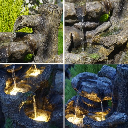 GARTENBRUNNEN BRUNNEN ZIERBRUNNEN VOGELBAD WASSERFALL GARTENLEUCHTE TEICHPUMPE - SPRINGBRUNNEN WASSERSPIEL