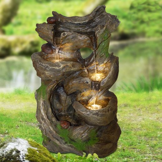 GARTENBRUNNEN ZIERBRUNNEN VOGELBAD WASSERFALL GARTENLEUCHTE TEICHPUMPE - SPRINGBRUNNEN WASSERSPIEL