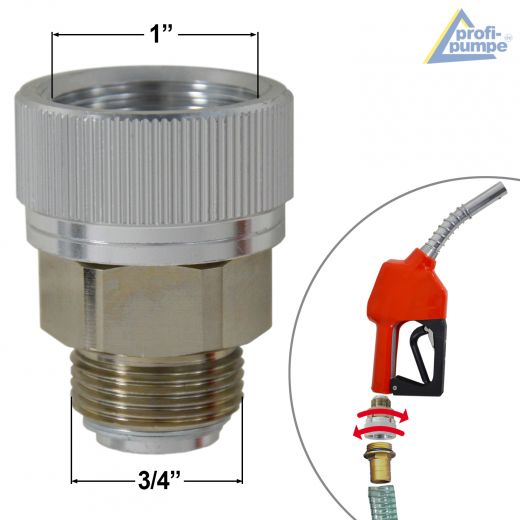 Drehgelenk, Dieselschlauch-Adapter zwischen Dieselschlauch und Zapfpistole (Swivel) mit Anschluss AG 3/4