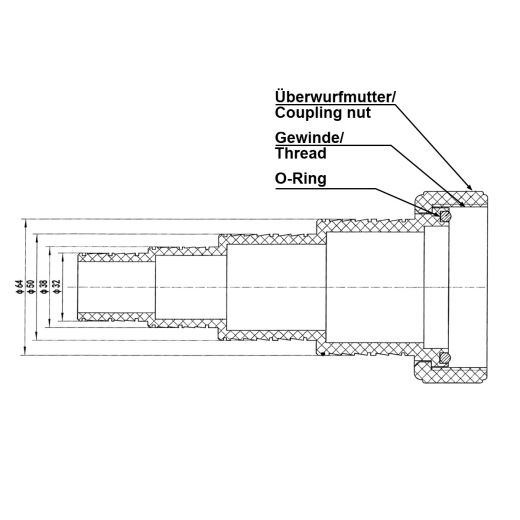 Schlauchtülle, Stufenschlauchtülle, Tüllenadapter, Poolzubehör, Poolpumpenzubehör, Poolpumpenadapter