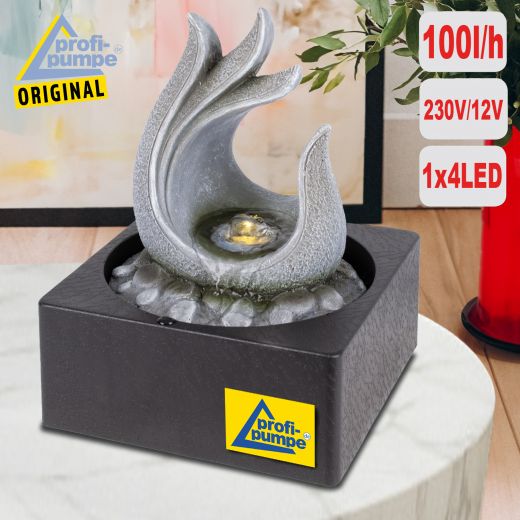 230V - Zimmerbrunnen PHOENIX-FLAMME mit LED-Licht 