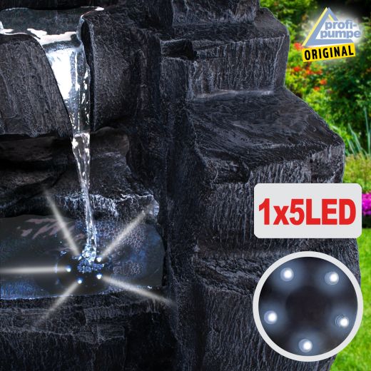 Solar Gartenbrunnen Wasserfall LEDs