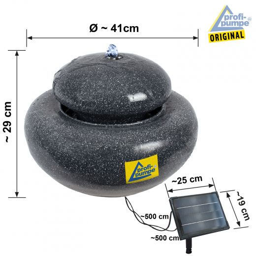 Solar - Brunnen QUELLSTEIN Abmessungen