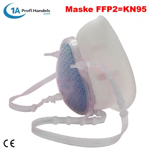 Mehrfach-Maske - klein FFP2/KN 95 aus Silikon mit austauschbarem 5-fach Filter, ohne Ventil und 10 Stck Ersatzfilter