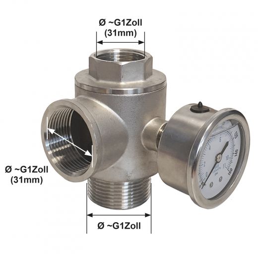 Set 5 Wege Adapter 1" mit Manometer
