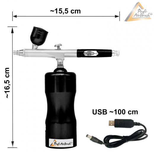 Airbrush ACCU-STAR schwarz Abmessungen