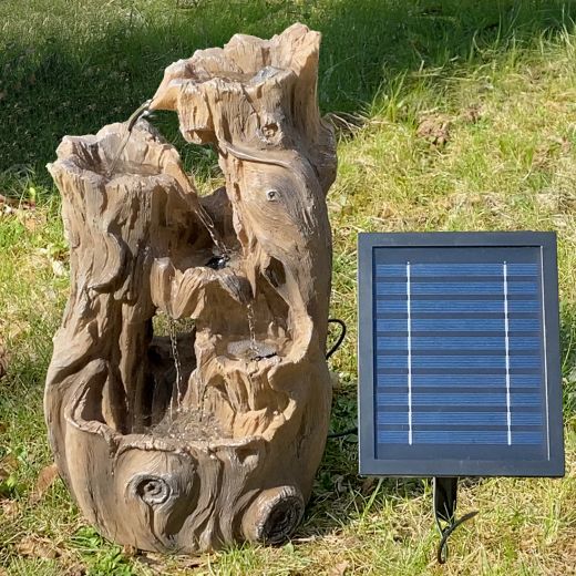 Solar Gartenbrunnen WURZEL-ZAUBER mit LED-Licht