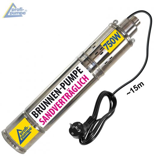 3 Zoll 750 Watt Brunnenpumpe Sandverträgliche Sandresistente SCREW-STAR 750-4. BRUNNEN PUMPE TIEFBRUNNENPUMPE ROHRPUMPE GARTENBRUNNENPUMPE