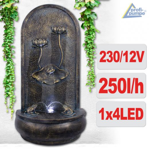 230V - Garten- & Wandbrunnen ART-DECO mit LED-Licht