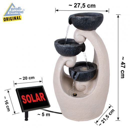 Solar Gartenbrunnen HARMONIE-QUELLE - Abmessungen