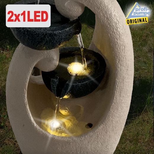 Solar Gartenbrunnen HARMONIE-QUELLE mit LED-Licht
