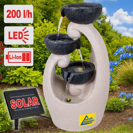 Solar Gartenbrunnen HARMONIE-QUELLE mit LED-Licht