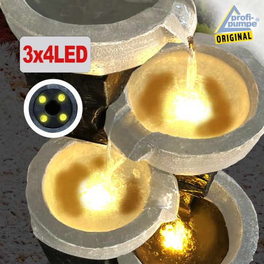 Granitschalen-Kaskade-4 Detailbild LEDs