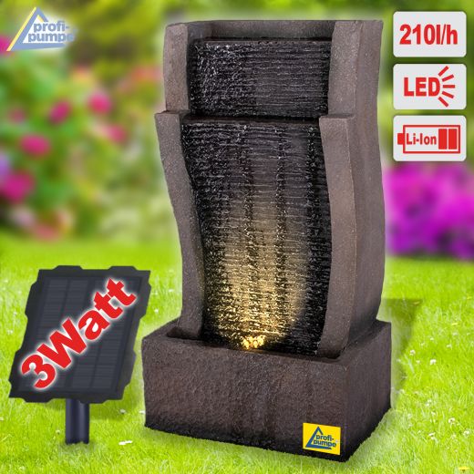 B-Ware Solar - Gartenbrunnen & Wasserspiel RHEIN-GOLD mit Li-Ion-Akku