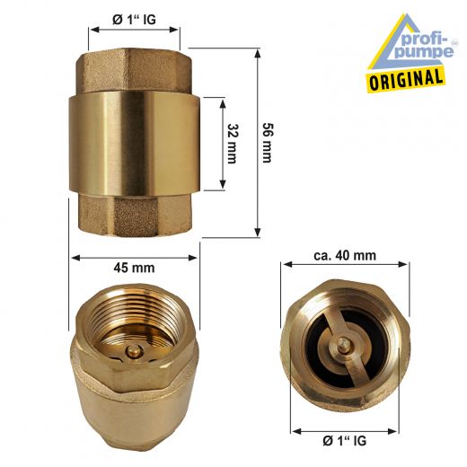 Rückschlagventil Messing 1"