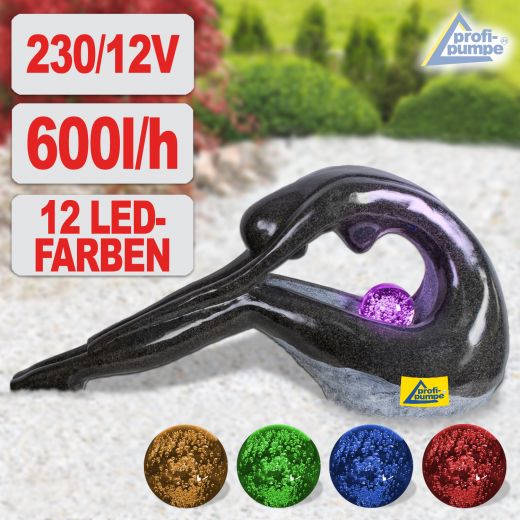 230V - Gartenbrunnen YOGA-KLASSIK mit LED-Licht 