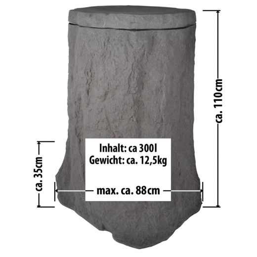 Regentonne BAUM (300L) Außenmaße