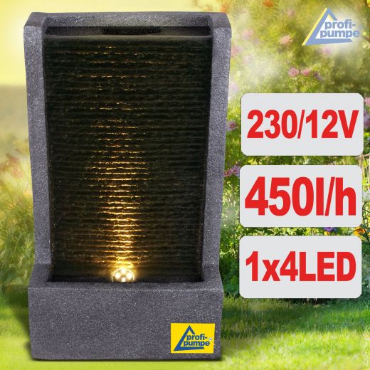 B-Ware Gartenbrunnen KÖNIGSBACH 230V mit LED-Licht