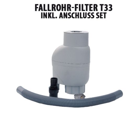 Fallrohrfilter T33 zink-grau Lieferumfang