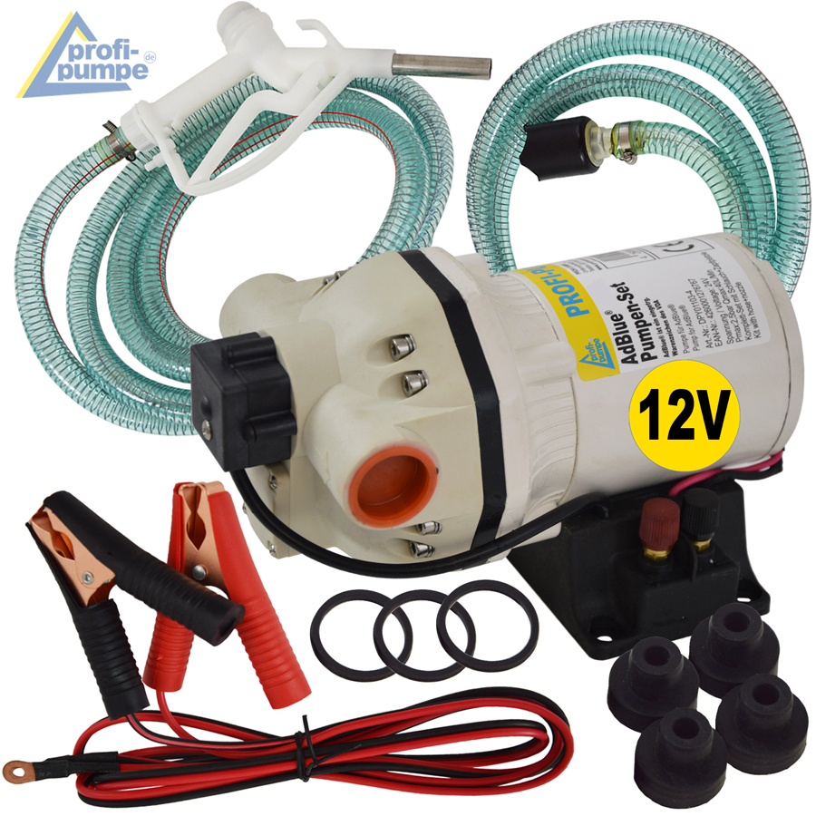 Set AdBlue® 12V-Pumpen-Set, selbstansaugend, mit Saug- und Druckschlauch,  Adblue-Zapf-Pistole und Zubehör