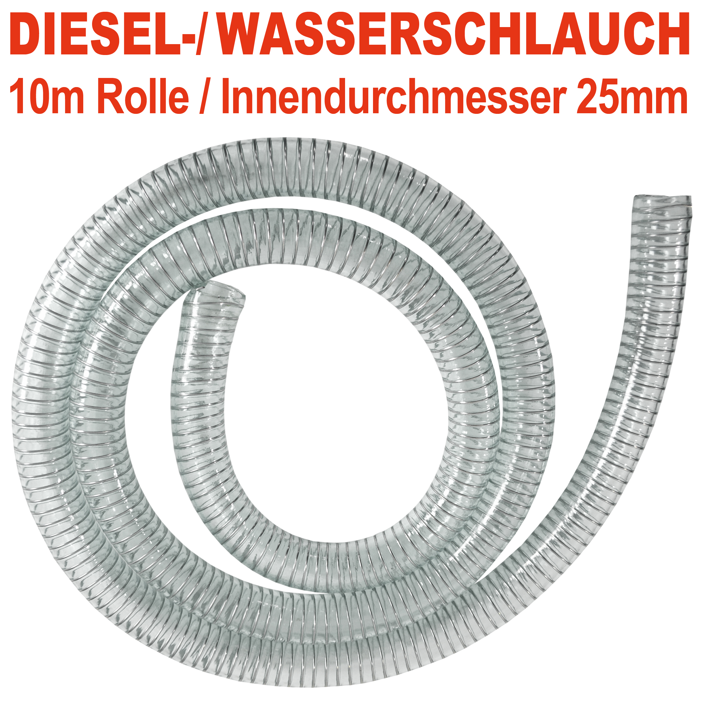 PVC Diesel-Spiral-Schlauch 1, Länge 10m