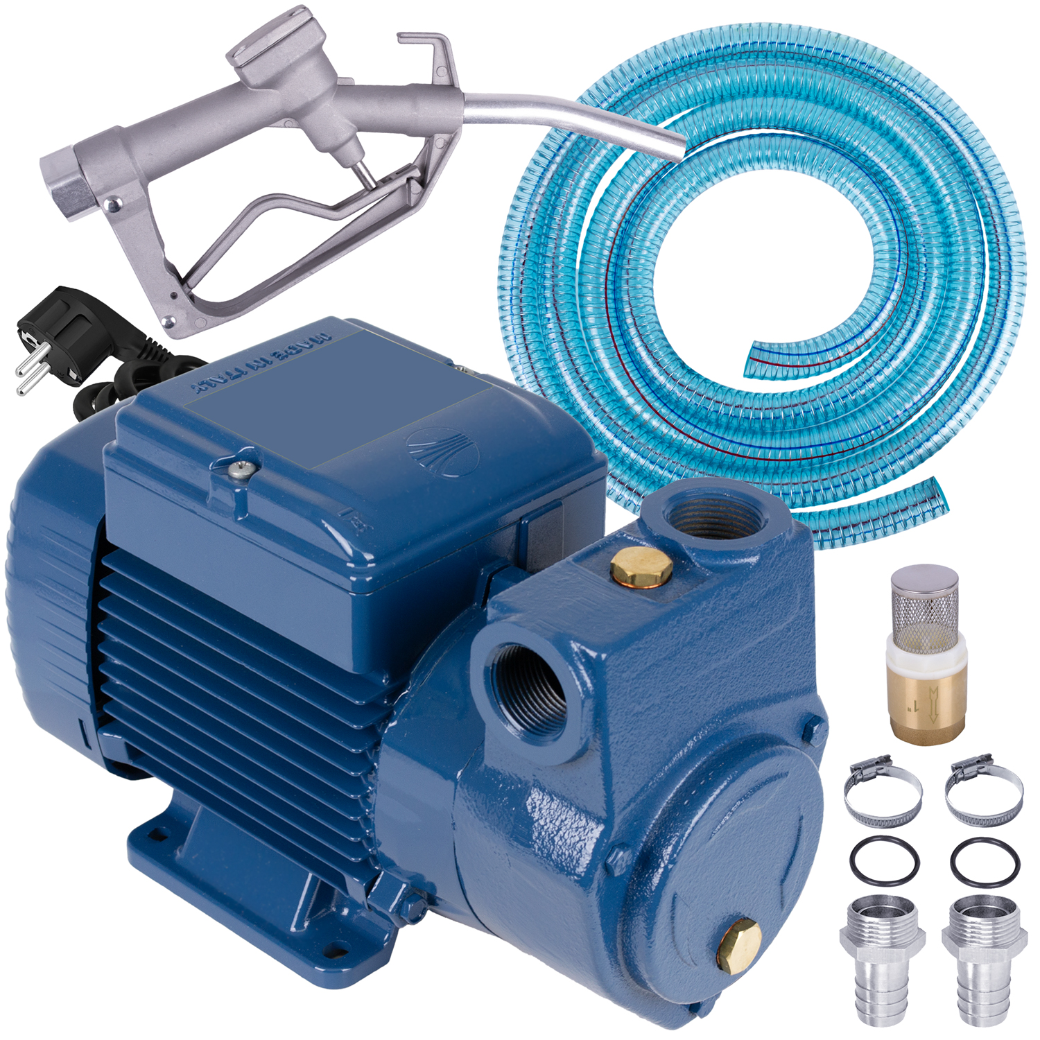 EU Diesel DeLuxe CKm 50 selbstansaugende Pumpe mit Saug- und Druckschlauch,  Pistole und Zubehr
