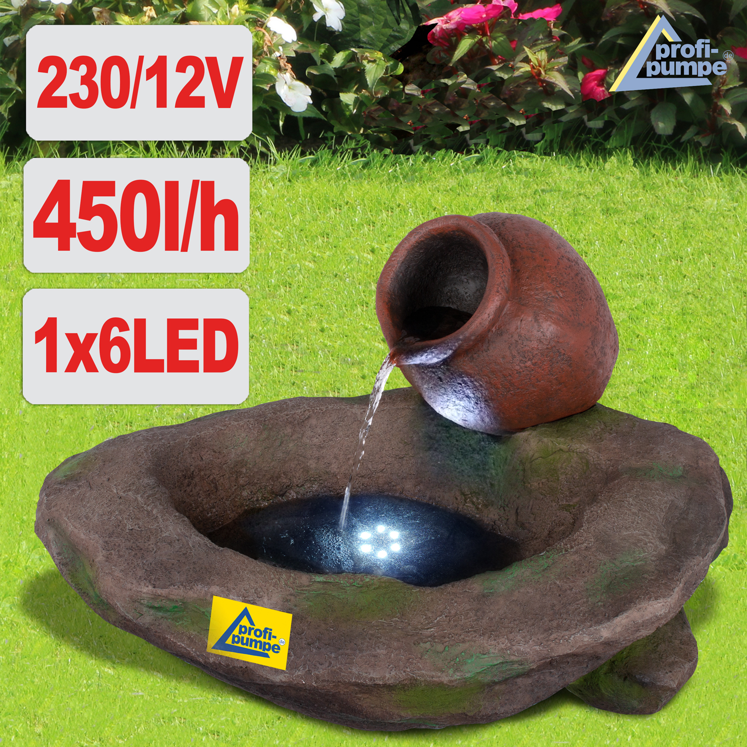 Gartenbrunnen Wein Amphore Mit Led Licht