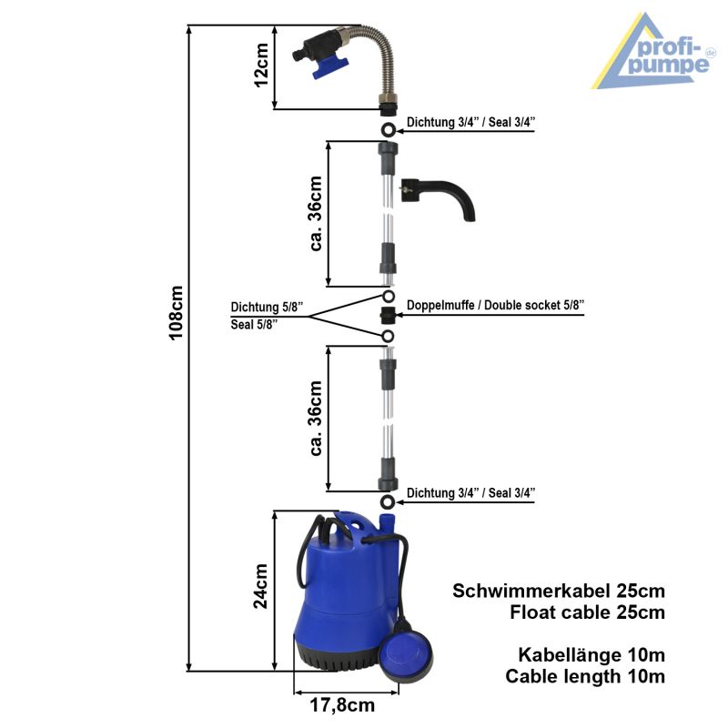 Vorfilter für Tauchpumpen, klein